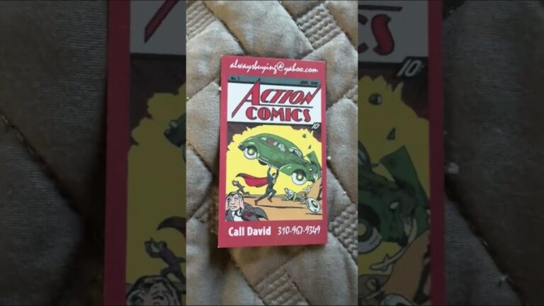 Where to sell comic books and vintage collectibles in Los Angeles for cash - a vintage Action Comics comic with buyer contact information